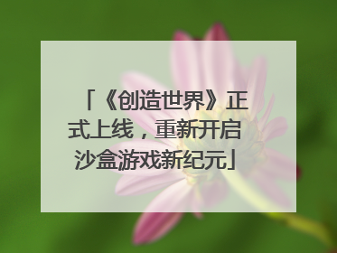 《创造世界》正式上线，重新开启沙盒游戏新纪元