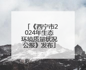 《西宁市2024年生态环境质量状况公报》发布
