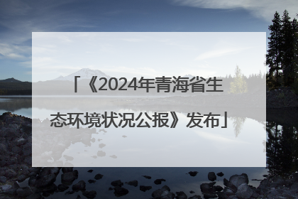 《2024年青海省生态环境状况公报》发布