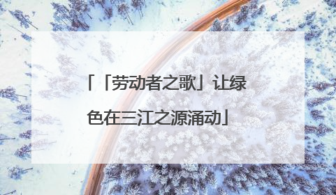 「劳动者之歌」让绿色在三江之源涌动