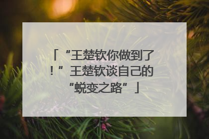 “王楚钦你做到了！”王楚钦谈自己的“蜕变之路”