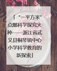 “一平方米”点燃科学探究火种——浙江省武义县桐琴镇中心小学科学教育的新探索
