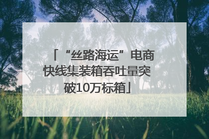 “丝路海运”电商快线集装箱吞吐量突破10万标箱