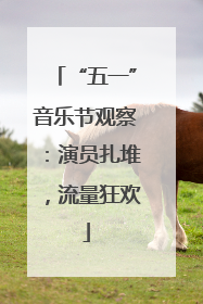 “五一”音乐节观察：演员扎堆，流量狂欢