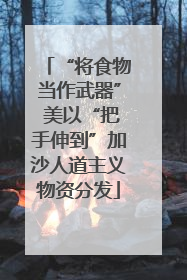 “将食物当作武器” 美以“把手伸到”加沙人道主义物资分发