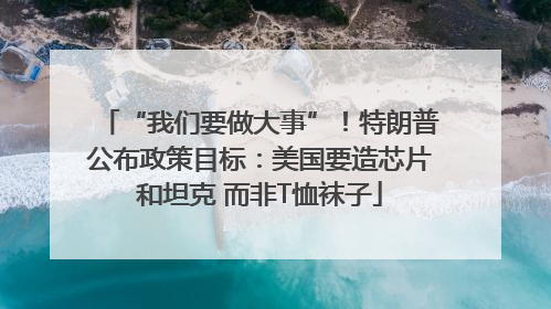 “我们要做大事”！特朗普公布政策目标：美国要造芯片和坦克 而非T恤袜子