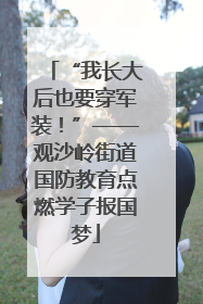 “我长大后也要穿军装！”——观沙岭街道国防教育点燃学子报国梦