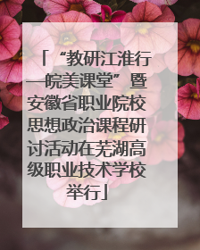 “教研江淮行—皖美课堂”暨安徽省职业院校思想政治课程研讨活动在芜湖高级职业技术学校举行