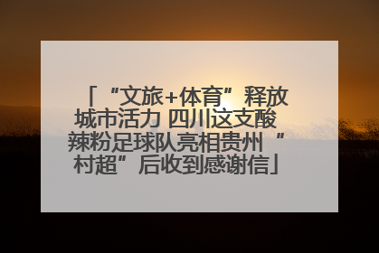“文旅+体育”释放城市活力 四川这支酸辣粉足球队亮相贵州“村超”后收到感谢信