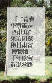 “青春华章重走西北角”采访团探秘甘肃省博物馆：千年珍宝诉说丝路辉煌