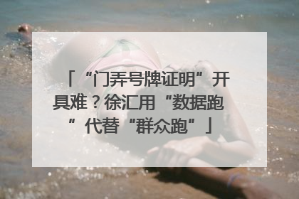 “门弄号牌证明”开具难？徐汇用“数据跑”代替“群众跑”
