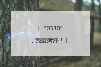 “0530”，我爱菏泽！
