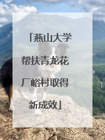 燕山大学帮扶青龙花厂峪村取得新成效