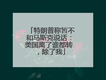 特朗普称暂不和马斯克说话：美国离了谁都转，除了我