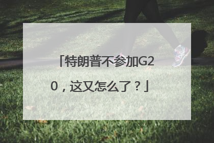 特朗普不参加G20，这又怎么了？