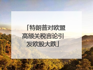 特朗普对欧盟高额关税言论引发欧股大跌