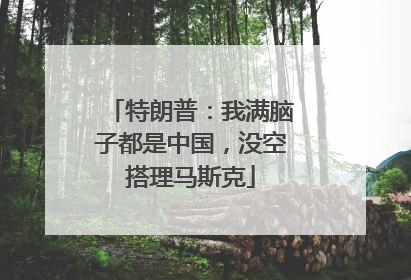 特朗普：我满脑子都是中国，没空搭理马斯克