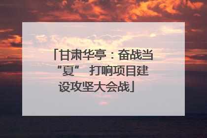 甘肃华亭：奋战当“夏” 打响项目建设攻坚大会战