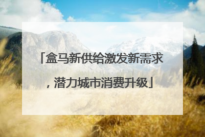 盒马新供给激发新需求，潜力城市消费升级