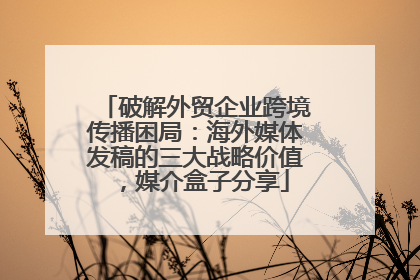 破解外贸企业跨境传播困局：海外媒体发稿的三大战略价值，媒介盒子分享
