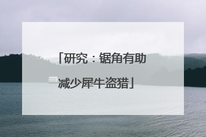 研究：锯角有助减少犀牛盗猎