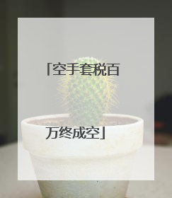 空手套税百万终成空