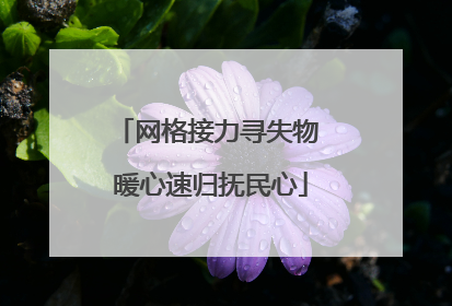 网格接力寻失物 暖心速归抚民心