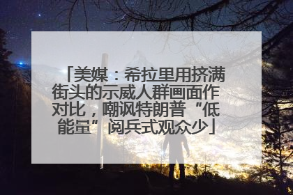 美媒：希拉里用挤满街头的示威人群画面作对比，嘲讽特朗普“低能量”阅兵式观众少