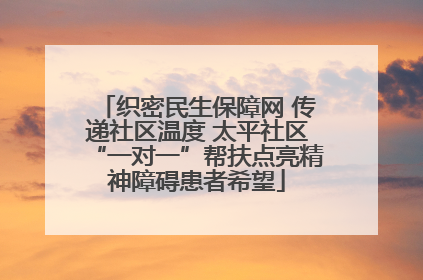 织密民生保障网 传递社区温度 太平社区“一对一”帮扶点亮精神障碍患者希望