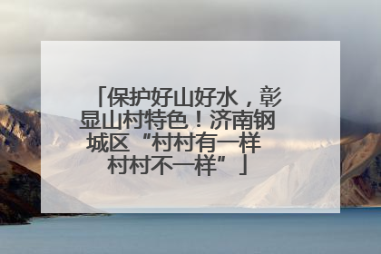 保护好山好水，彰显山村特色！济南钢城区“村村有一样 村村不一样”