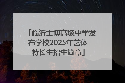 临沂士博高级中学发布学校2025年艺体特长生招生简章
