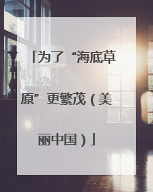为了“海底草原”更繁茂（美丽中国）