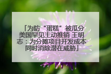 为防“蛋糕”被瓜分 美国罕见主动推销 王明志：为分摊项目开发成本同时消除潜在威胁