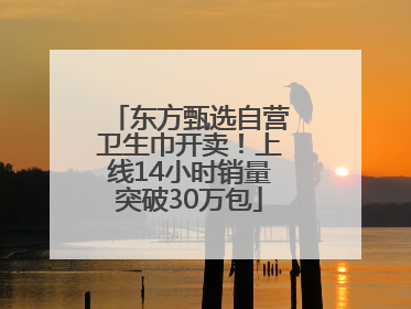 东方甄选自营卫生巾开卖！上线14小时销量突破30万包