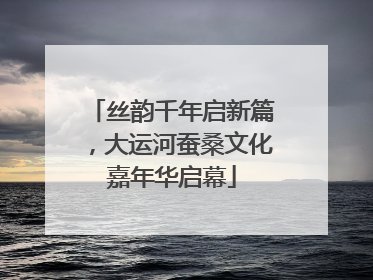 丝韵千年启新篇，大运河蚕桑文化嘉年华启幕