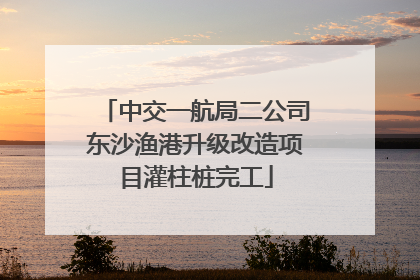 中交一航局二公司东沙渔港升级改造项目灌柱桩完工