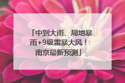中到大雨、局地暴雨+9级雷暴大风！南京最新预测