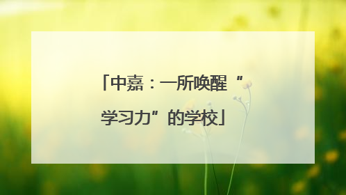 中嘉：一所唤醒“学习力”的学校