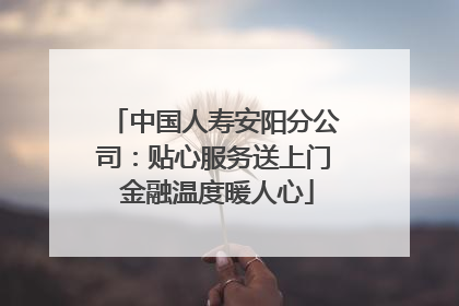 中国人寿安阳分公司：贴心服务送上门 金融温度暖人心