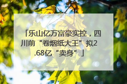 乐山亿万富豪实控，四川前“卷烟纸大王”拟2.68亿“卖身”