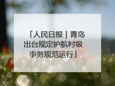 人民日报｜青岛出台规定护航村级事务规范运行
