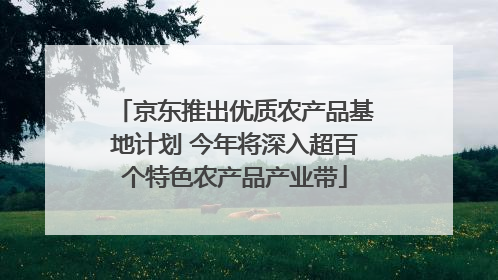 京东推出优质农产品基地计划 今年将深入超百个特色农产品产业带