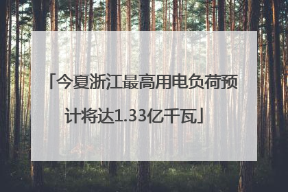 今夏浙江最高用电负荷预计将达1.33亿千瓦