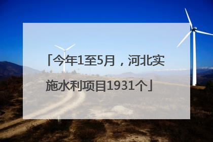 今年1至5月，河北实施水利项目1931个