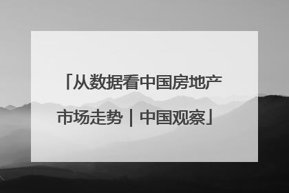 从数据看中国房地产市场走势｜中国观察