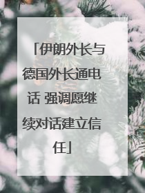 伊朗外长与德国外长通电话 强调愿继续对话建立信任