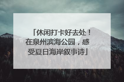 休闲打卡好去处！在泉州滨海公园，感受夏日海岸叙事诗