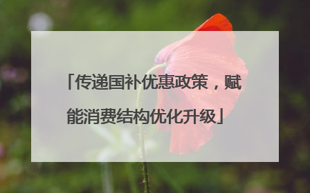 传递国补优惠政策，赋能消费结构优化升级