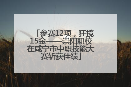 参赛12项，狂揽15金——崇阳职校在咸宁市中职技能大赛斩获佳绩