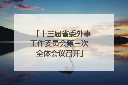 十三届省委外事工作委员会第三次全体会议召开